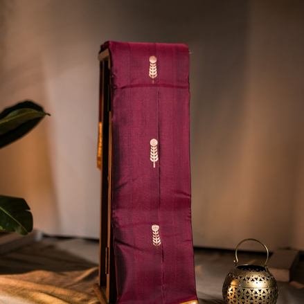 Saffron Orange Light Weight Kanchipuram Silk Saree With Red Borders