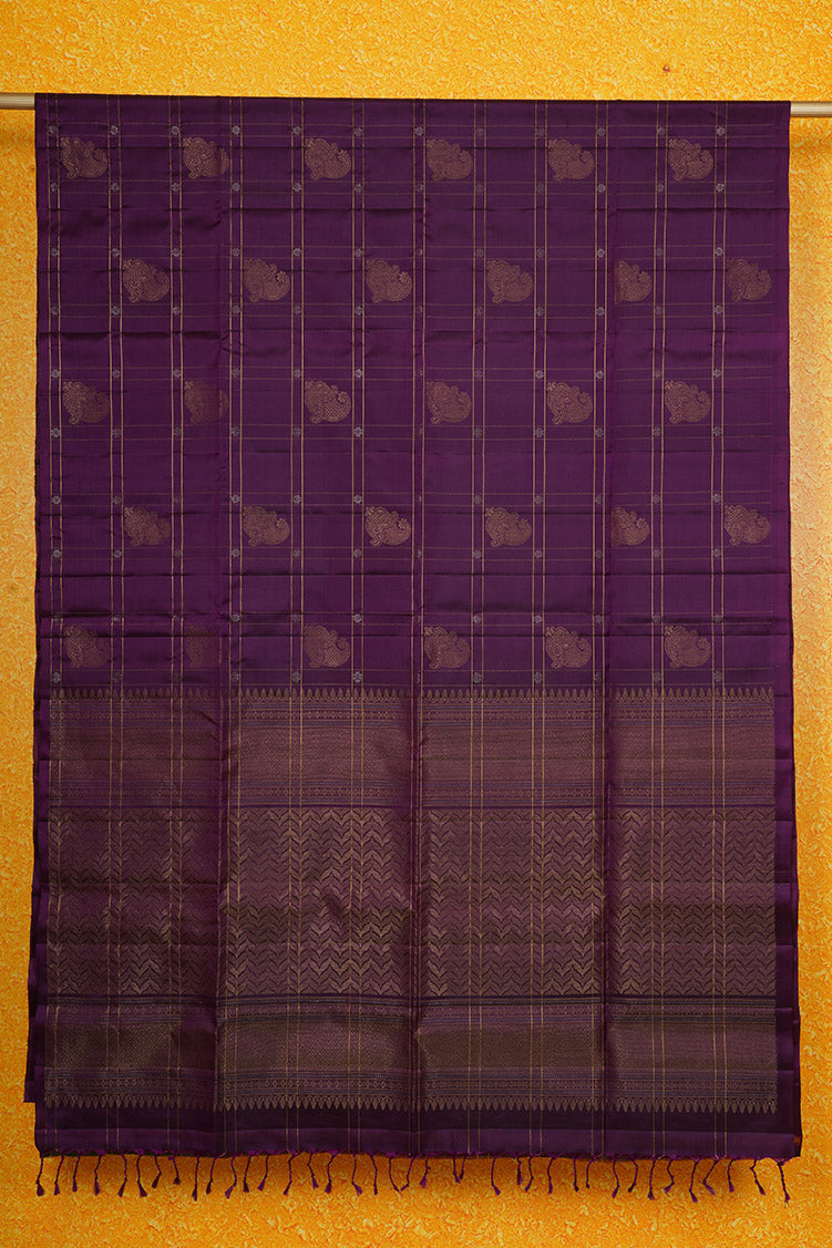Violet Pure Light Weight Kanchipuram Silk Saree