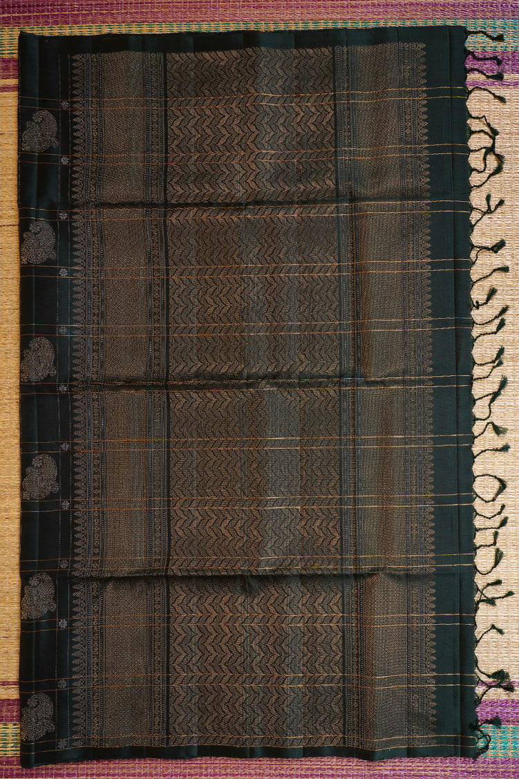 Bottle Green Pure Light Weight Kanchipuram Silk Saree