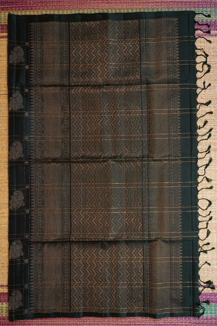 Bottle Green Pure Light Weight Kanchipuram Silk Saree