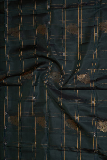 Bottle Green Pure Light Weight Kanchipuram Silk Saree