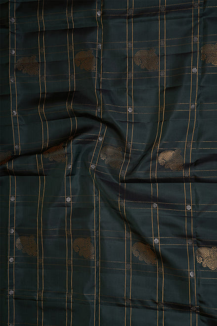 Bottle Green Pure Light Weight Kanchipuram Silk Saree