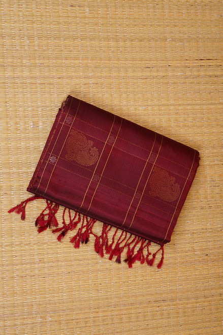 Maroon Pure Light Weight Kanchipuram Silk Saree