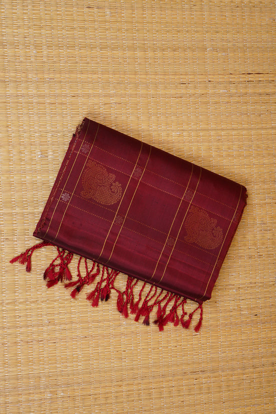 Maroon Pure Light Weight Kanchipuram Silk Saree