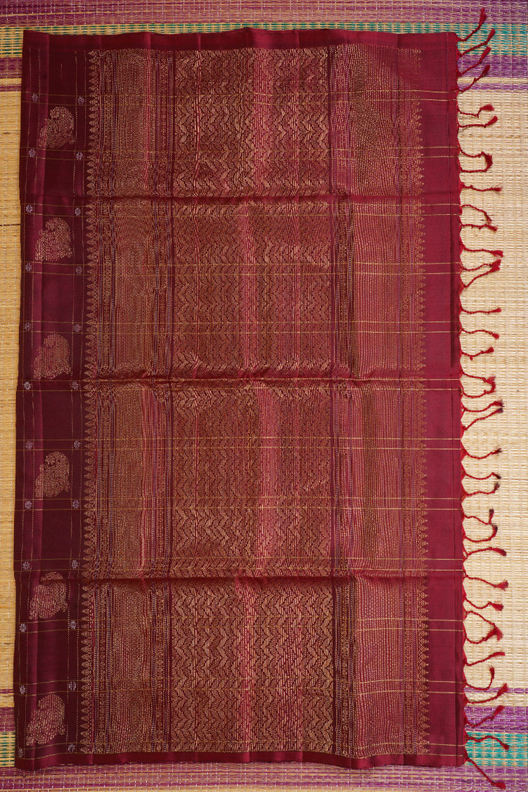Maroon Pure Light Weight Kanchipuram Silk Saree