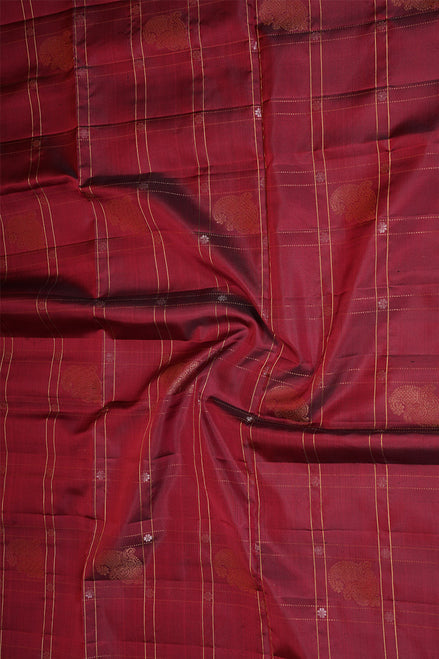 Maroon Pure Light Weight Kanchipuram Silk Saree