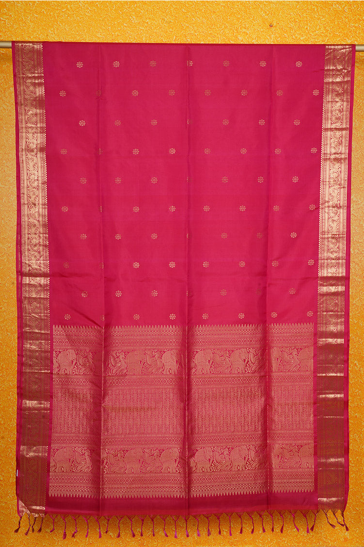 Rani Pink Light Weight Kanchipuram Silk Saree