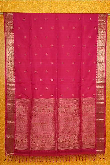Rani Pink Light Weight Kanchipuram Silk Saree