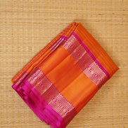 Dual Tone Orange Light Weight Kanchipuram Silk Saree