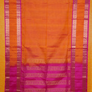 Dual Tone Orange Light Weight Kanchipuram Silk Saree