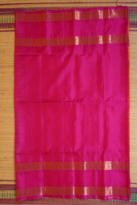 Dual Tone Orange Light Weight Kanchipuram Silk Saree