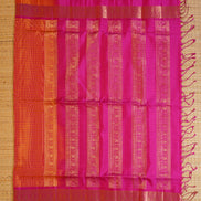 Dual Tone Orange Light Weight Kanchipuram Silk Saree