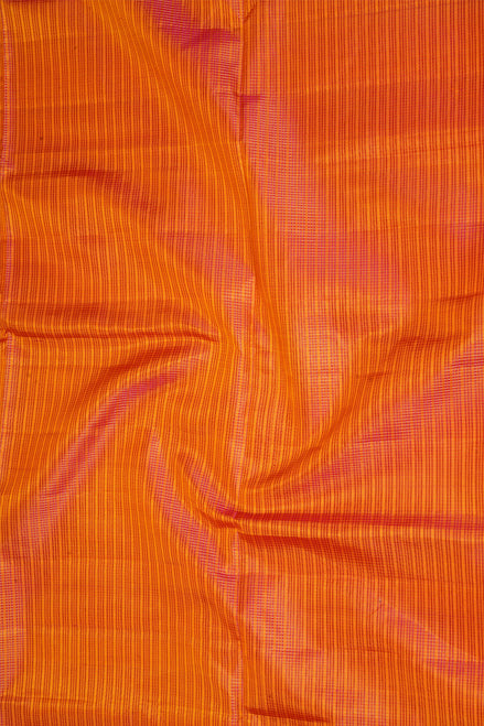 Dual Tone Orange Light Weight Kanchipuram Silk Saree