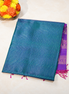 Peacock Green Light weight Kanchipuram Silk Saree With Rettaipettu Boders