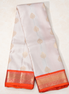 Biege Light Weight Kanchipuram Silk Saree With Pinkish Orange Borders