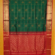 Dark Green Elegant Silk Cotton