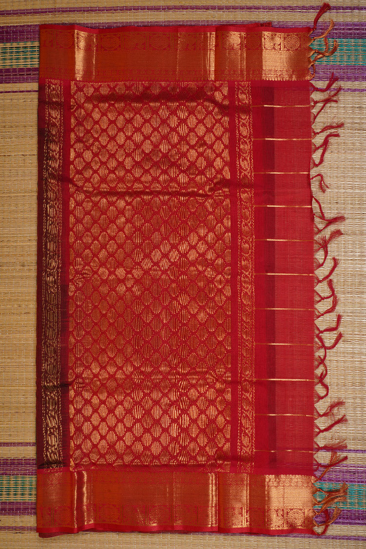 Dark Green Elegant Silk Cotton