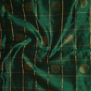 Dark Green Elegant Silk Cotton