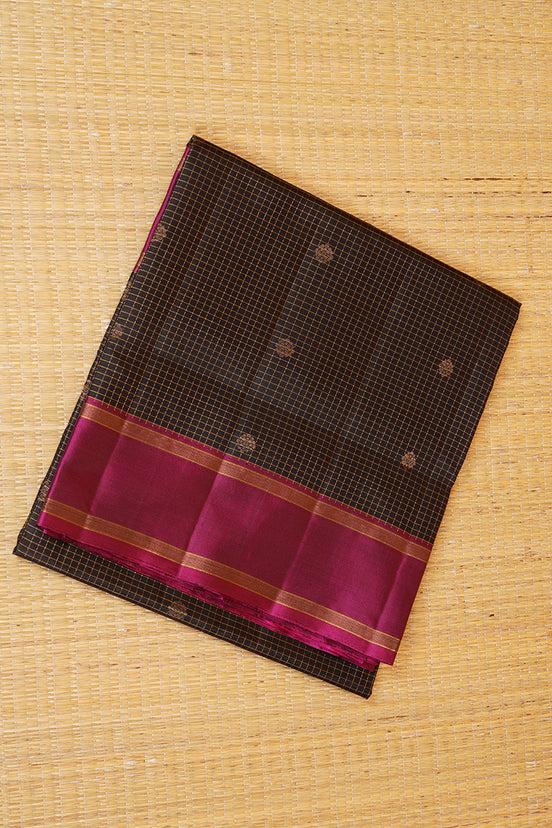 Black Light Weight Kanchipuram Silk Saree
