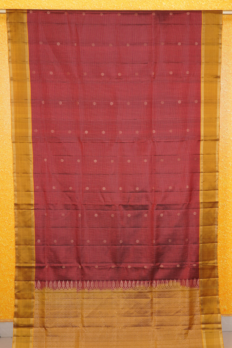 Maroon Pure Light Weight Kanchipuram Silk Saree