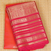Orange Dual‑tone Lightweight Kanchipuram Silks