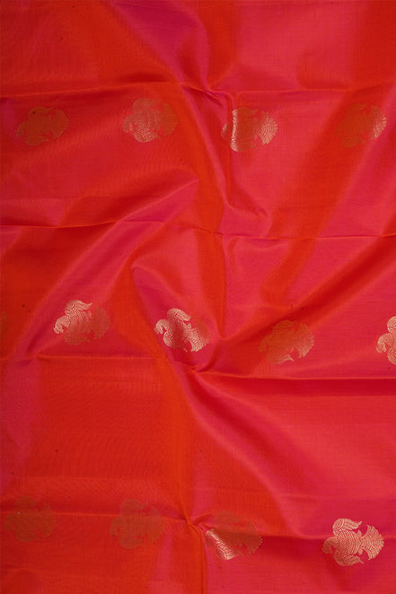 Orange Dual‑tone Lightweight Kanchipuram Silks