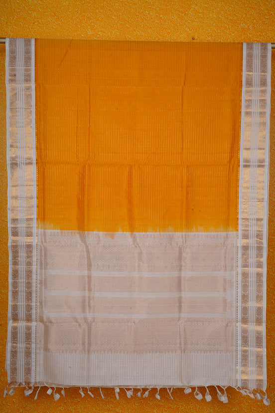 Yellow Elegant Silk Cotton Saree