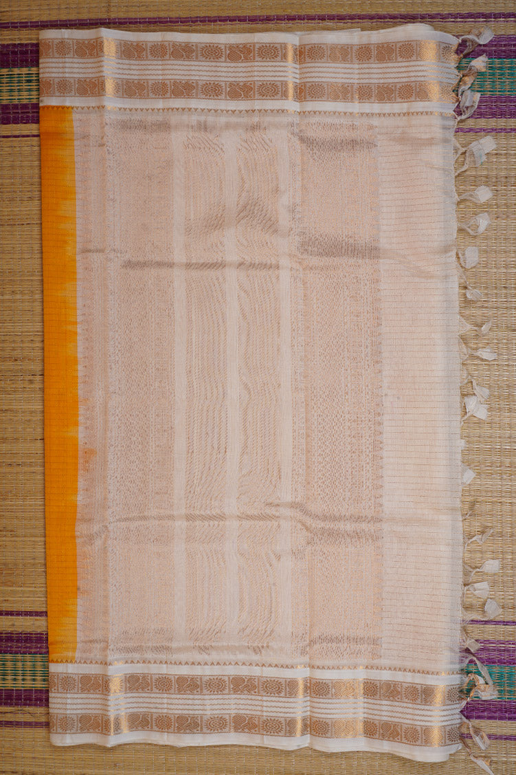 Yellow Elegant Silk Cotton