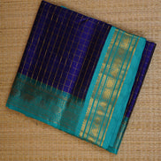 Blue Elegant Silk Cotton