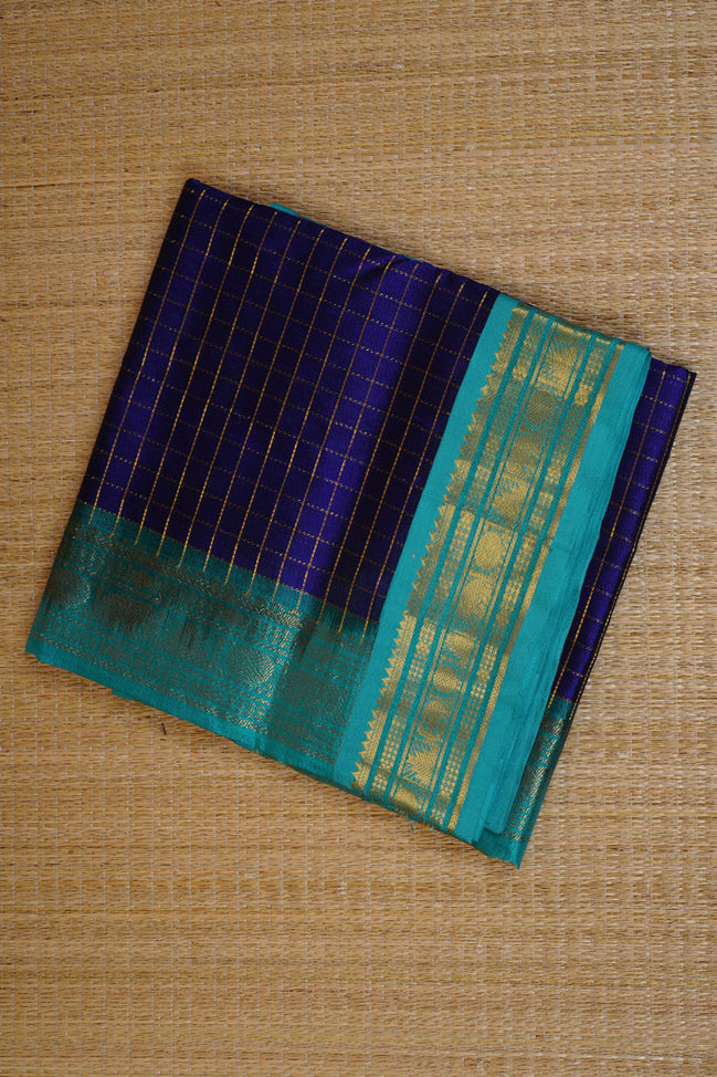 Blue Elegant Silk Cotton
