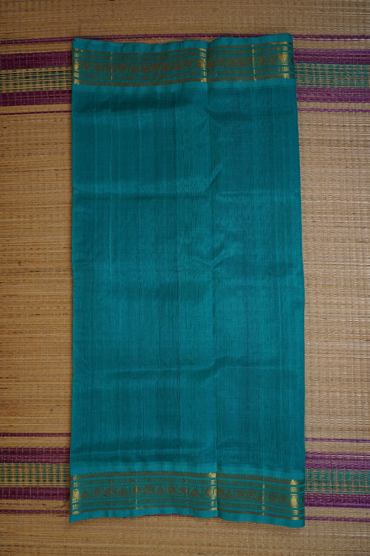 Blue Elegant Silk Cotton