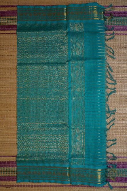 Blue Elegant Silk Cotton