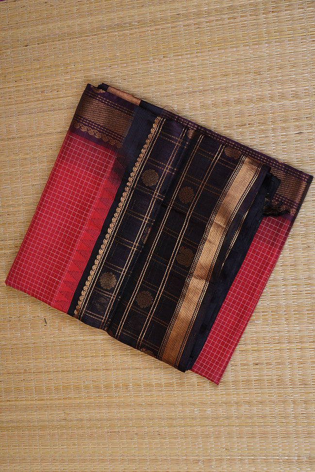 Red Elegant Silk Cotton