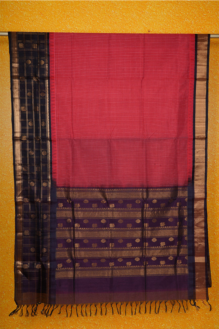 Red Elegant Silk Cotton