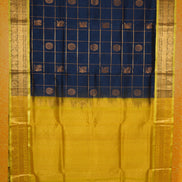 Blue Elegant Silk Cotton