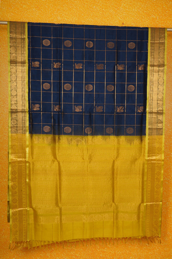 Peacock Blue Elegant Silk Cotton Saree