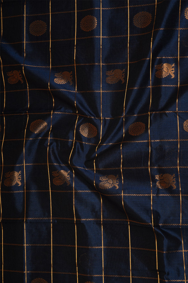 Blue Elegant Silk Cotton