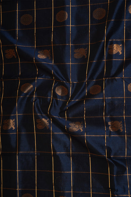 Blue Elegant Silk Cotton