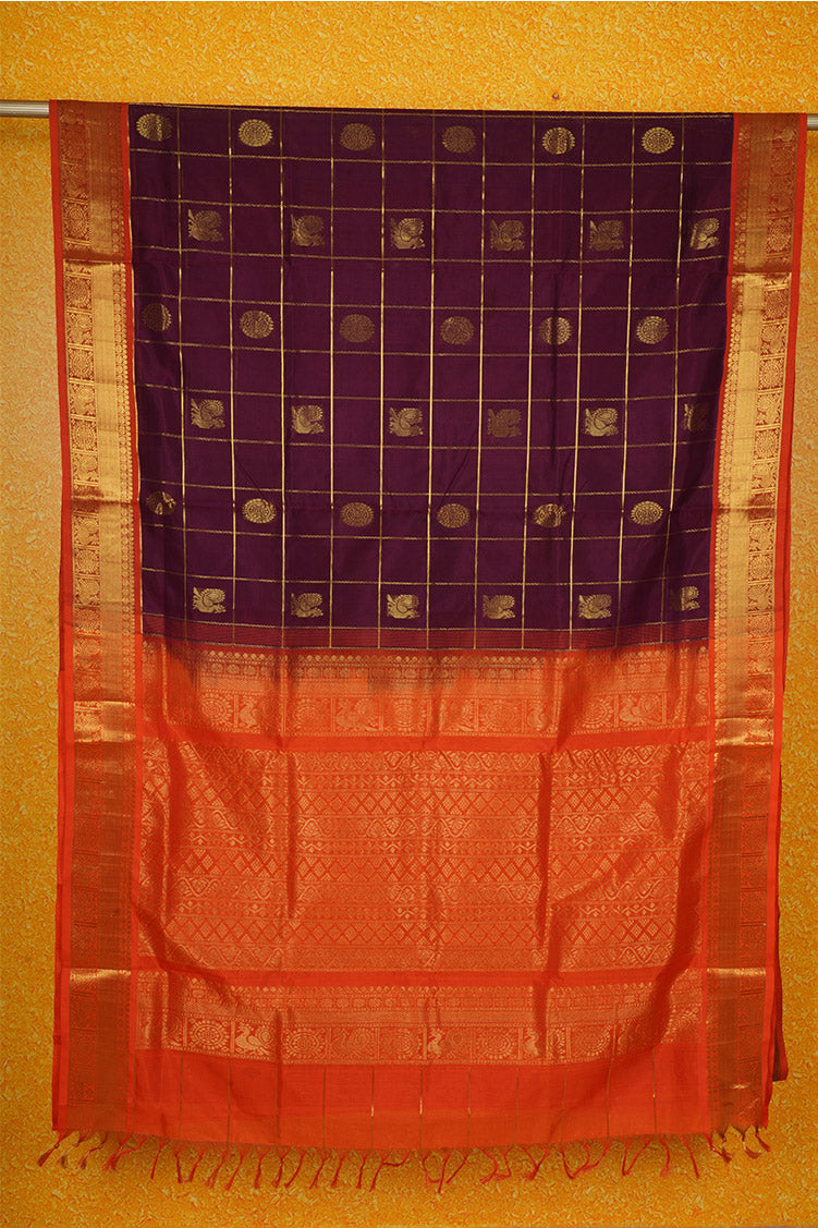 Purple Elegant Silk Cotton