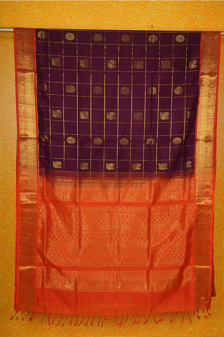 Purple Elegant Silk Cotton