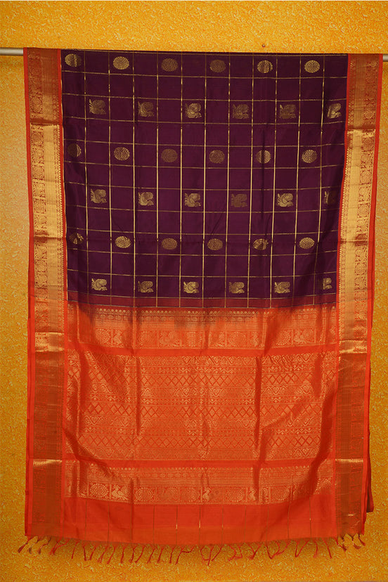 Purple Elegant Silk Cotton Saree