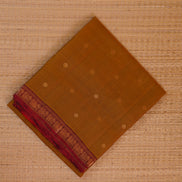 Mustard Soft Silk Saree with Maroon Borders