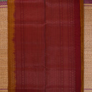 Mustard Soft Silk Saree with Maroon Borders