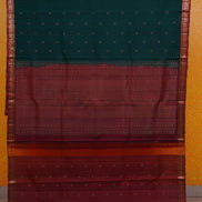 Green Soft Silk Saree with Red Borders