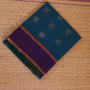 Ananda Blue Soft Silk Saree with Rettaipettu Borders