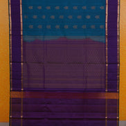 Ananda Blue Soft Silk Saree with Rettaipettu Borders