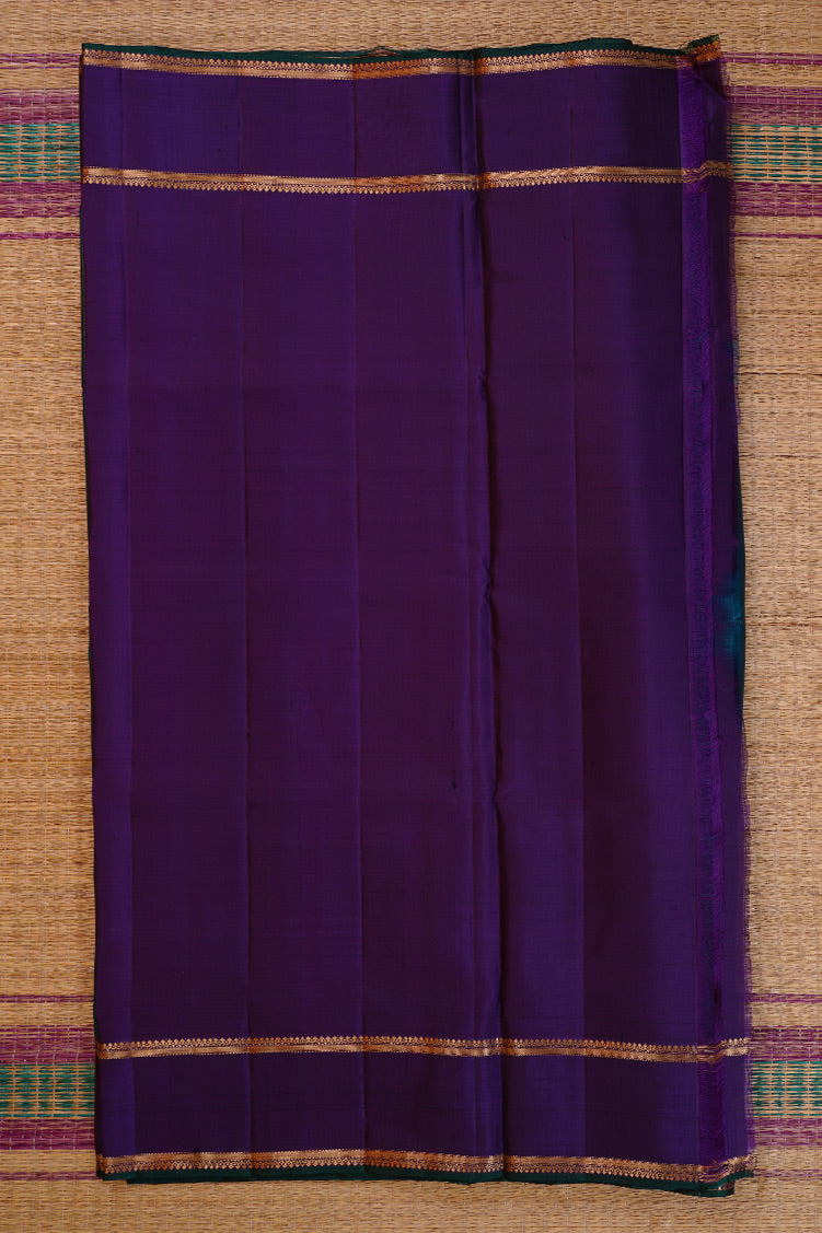 Ananda Blue Soft Silk Saree with Rettaipettu Borders
