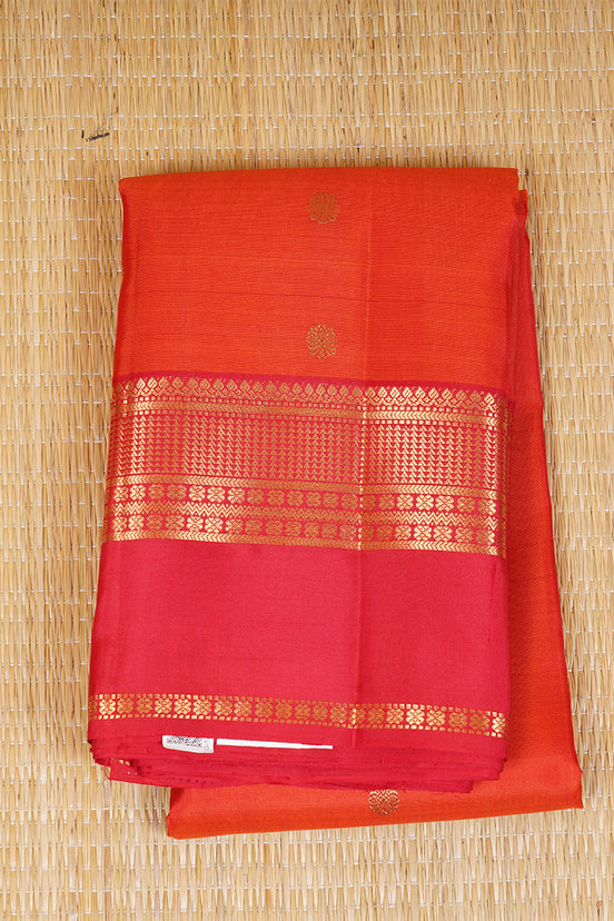 Orange Light Weight Kanchipuram Silks