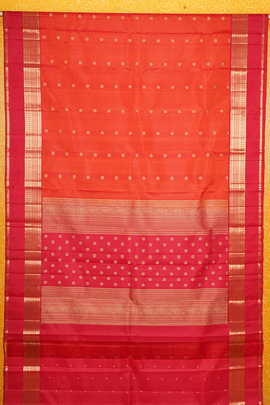 Orange Light Weight Kanchipuram Silks