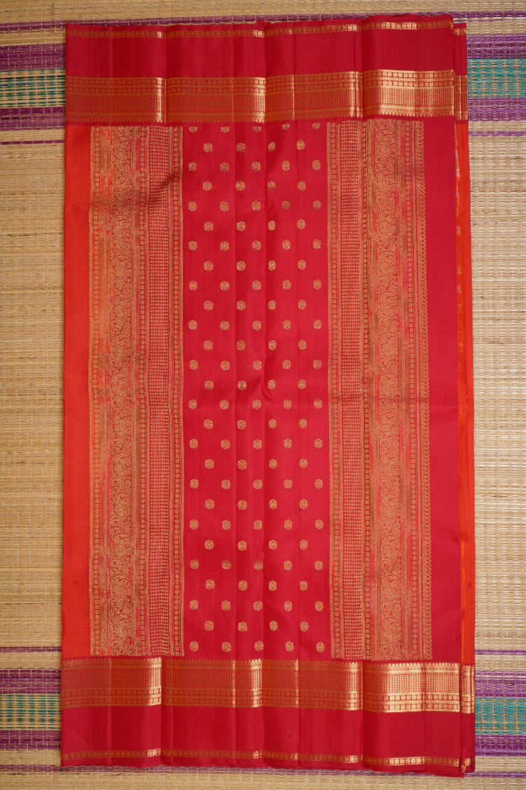 Orange Light Weight Kanchipuram Silks